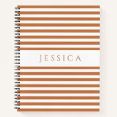 オレンジと白のパタストライプのーン名 ノートブック (正面)