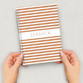 オレンジと白のパタストライプのーン名 ノートブック