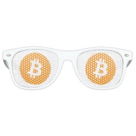 オレンジと白のビットコインlを使用したBitcoinサングラス レトロサングラス