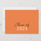 オレンジと白のフィルムストリップ6写真卒業 招待状 (裏面)