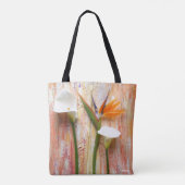 オレンジと白のフラワートートバッグ トートバッグ (裏面)