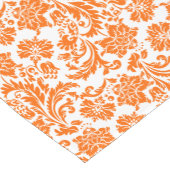 オレンジと白のフローラダマスタブレクロス ショートテーブルランナー (コーナー)