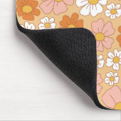 オレンジと白のフローラマウスパッド マウスパッド (コーナー)