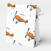 オレンジと白のプロップバイプレーン；小飛行機 フェイバーボックス (裏面サイド)