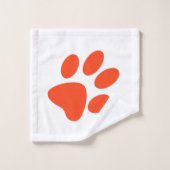 オレンジと白のポープリントと水玉模様 バスタオルセット (ウォッシュタオル)