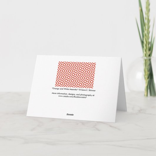 オレンジと白のミアンダー カード (裏面)