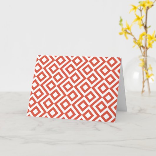 オレンジと白のミアンダー カード (黄色い花)