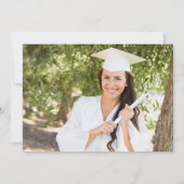 オレンジと白のモダンな卒業写真の卒業式 案内状 (裏面)