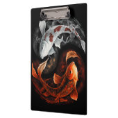 オレンジと白のラッキーフィッシュコイ日本美術 クリップボード (左)