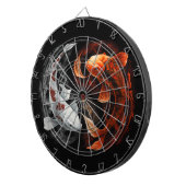 オレンジと白のラッキーフィッシュコイ日本美術 ダーツボード (正面右)