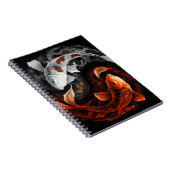 オレンジと白のラッキーフィッシュコイ日本美術 ノートブック (右側)