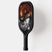 オレンジと白のラッキーフィッシュコイ日本美術 ピックルボールラケット (左)
