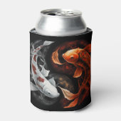 オレンジと白のラッキーフィッシュコイ日本美術 缶クーラー (缶正面)