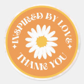 オレンジと白のラベモダンルサークルシール ラウンドシール (正面)