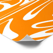 オレンジと白のレトロパターン。 ポスター (角)