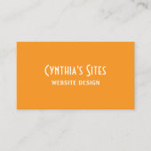 オレンジと白のレトロ はっきりした 名刺 (正面)