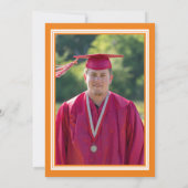 オレンジと白の写真卒業パーティー 招待状 (裏面)