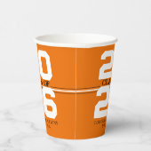 オレンジと白の卒業生パーソナライズされた成 紙コップ (右)