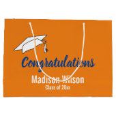 オレンジと白の卒業祝い ラージペーパーバッグ (裏面)