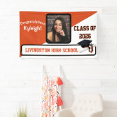 オレンジと白の卒業 横断幕 (インサイチュ)