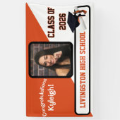 オレンジと白の卒業 横断幕 (縦)