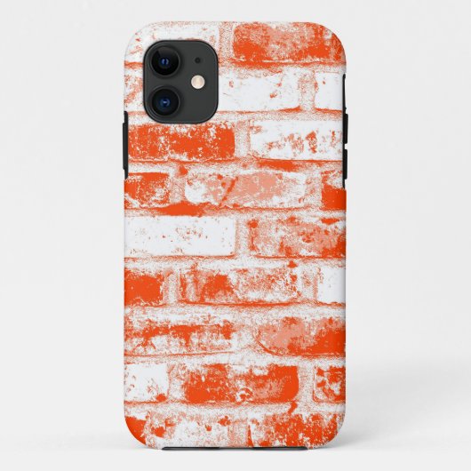 オレンジと白の古いレンガの壁 Case-Mate iPhoneケース (裏面)