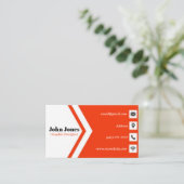 オレンジと白の名刺14パック100 名刺 (スタンド正面)