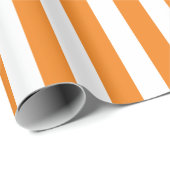 オレンジと白の垂直ストライプパターン ラッピングペーパー (ロールコーナー)