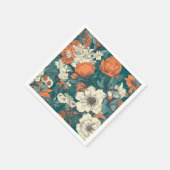 オレンジと白の夏の花のナプキン スタンダードカクテルナプキン (角)