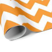 オレンジと白の大きなシェブロンのラッピング紙 ラッピングペーパー (ロールコーナー)