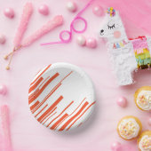 オレンジと白の対角線 ペーパーボウル (パーティー)