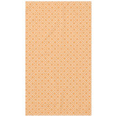 オレンジと白の幾何学円パターン テーブルクロス (正面)