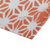 オレンジと白の幾何学的パターン カッティングボード (角)