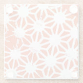 オレンジと白の幾何学的パターン ガラスコースター (裏面)