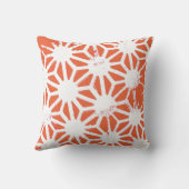 オレンジと白の幾何学的パターン クッション (裏面)