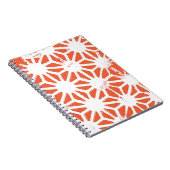 オレンジと白の幾何学的パターン ノートブック (右側)