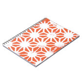 オレンジと白の幾何学的パターン ノートブック (左側)