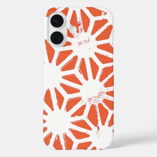 オレンジと白の幾何学的パターン Case-Mate iPhoneケース (裏面)