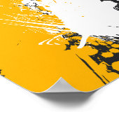 オレンジと白の抽象芸術のスプラッ絵を描シング ポスター (角)