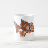 オレンジと白の斑点のあるナマズ コーヒーマグカップ (中央)