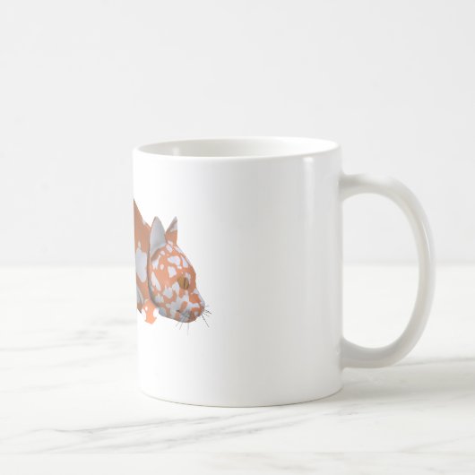 オレンジと白の斑点のあるナマズ コーヒーマグカップ (右)