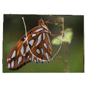 オレンジと白の斑点のある湾蝶の緑の湾 ラージペーパーバッグ (裏面)