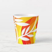 オレンジと白の植物学 カフェラテマグ (正面)