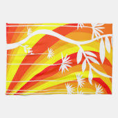 オレンジと白の植物学 キッチンタオル (横)