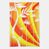 オレンジと白の植物学 キッチンタオル (縦)