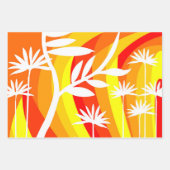 オレンジと白の植物学 ラッピングペーパーシート (正面)