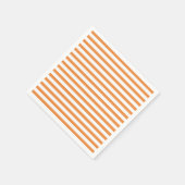 オレンジと白の水平ストライプ スタンダードカクテルナプキン (角)