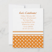オレンジと白の水玉パーティー招待状 招待状 (裏面)