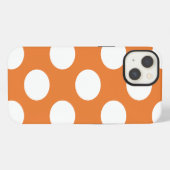 オレンジと白の水玉模様 iPhoneケース (裏面横)
