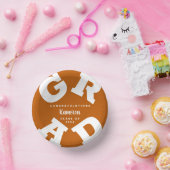 オレンジと白の燃えはっきりしたた卒業 ペーパーボウル (パーティー)